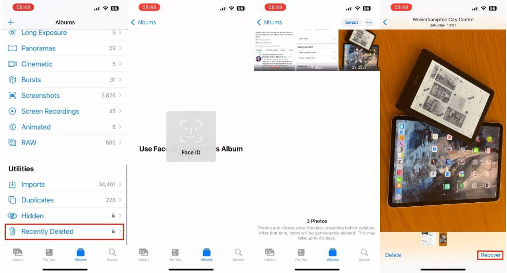 恭城苹果14维修分享 iPhone14 上恢复已删除的照片 
