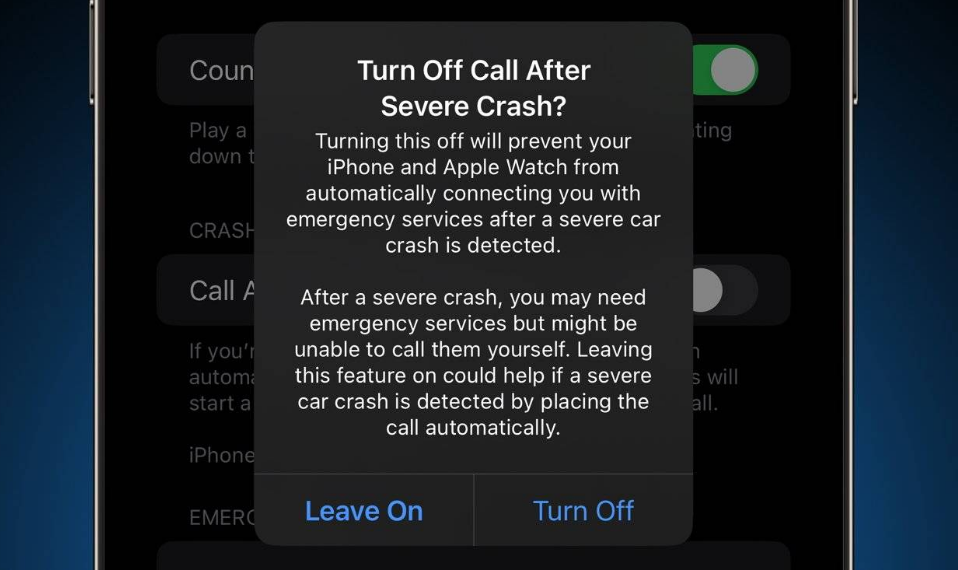 恭城苹果14维修分享 iPhone 14 和 Apple Watch 上关闭崩溃检测 