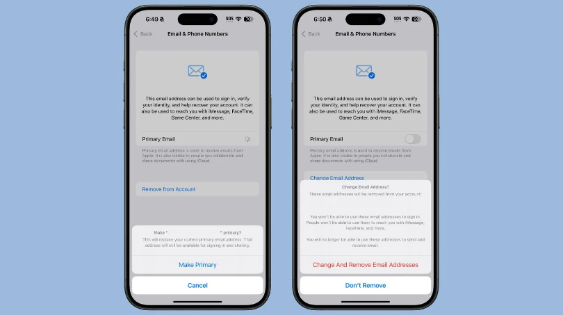 恭城苹果手机维修分享苹果 iOS 18.1 支持设置“主要”邮箱地址并更改 iCloud 邮箱 